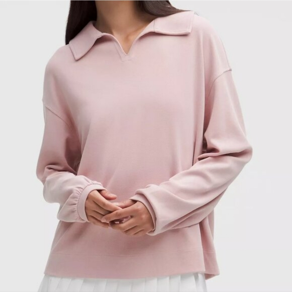 Lululemon Softstreme Pique Oversized LS Polo Mink Berry NWT
